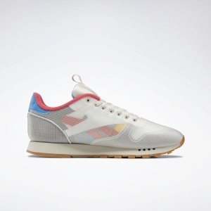 Reebok Classic Leather Turnschuhe Herren - Blau/Rosa/Weiß - DE 039-PMR